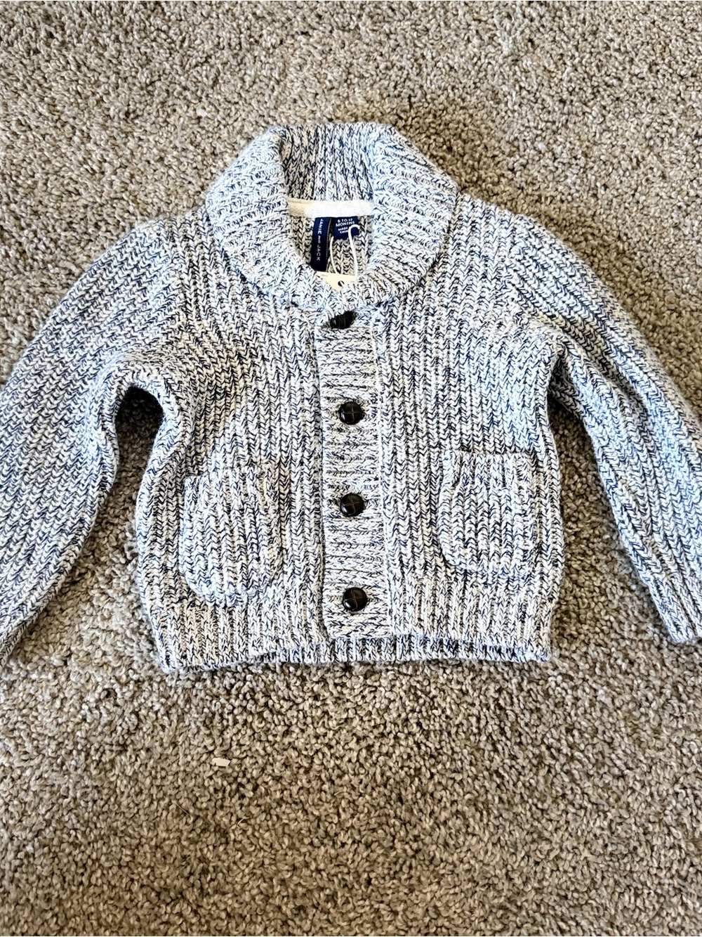 Janie and Jack NWT Marled Shawl Collar Knit Cardigan 6–12 Months